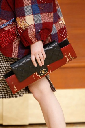 Chanel Black Flap with Red Clutch Bag Fall 2015
