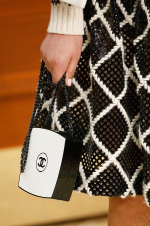 Chanel BlackWhite Plexiglass Shoulder Bag Fall 2015