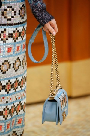 Chanel Light Blue Mosaic Boy Bag Fall 2015