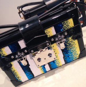 Louis Vuitton White Yellow Black Blue Embellished Petite Malle Bag Pre Fall