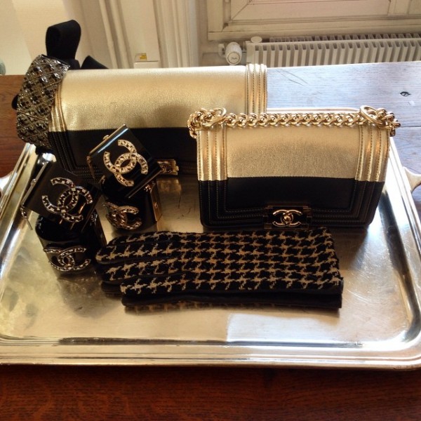 Chanel Gold and Black Boy Bags Fall Winter 2015