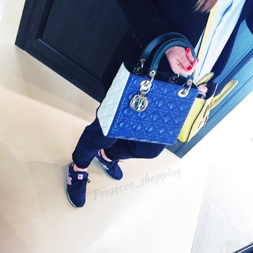 Dior Blue White Lady Dior Bag