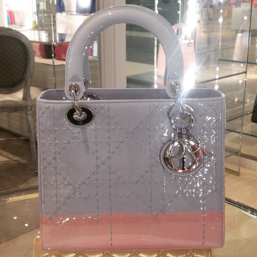 Dior Pink Purple Patent Lady Dior Bag