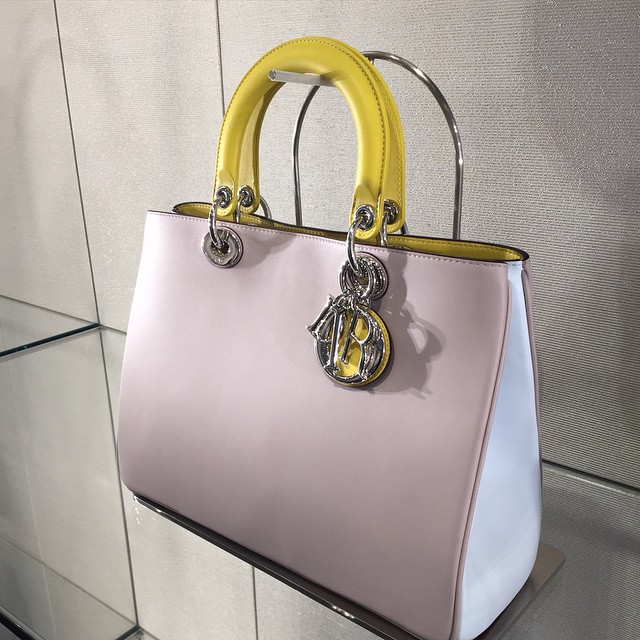 Diorissimo Tricolor Yellow Pink Bag - Spring 2015