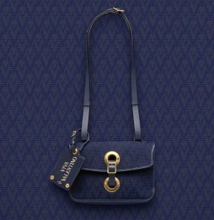 Valentino Dark Blue Eye On You Viva Valentino Shoulder Bag