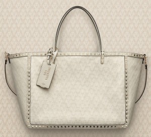 Valentino Ivory Viva Valentino Rockstud Double Medium Tote Bag