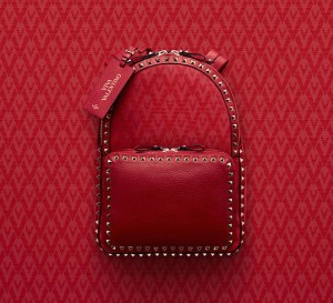 Valentino Red Viva Valentino Rockstud Medium Backpack Bag