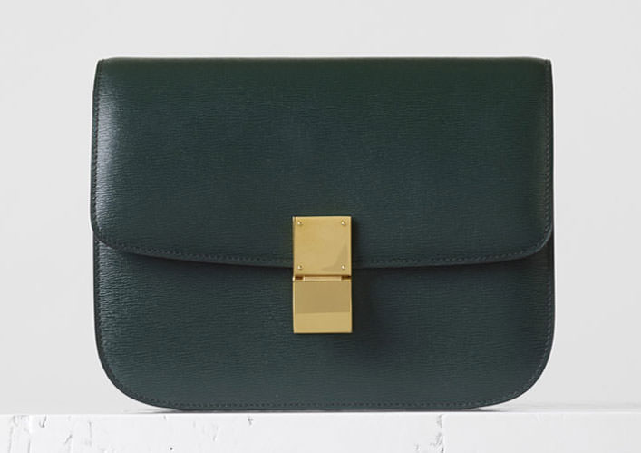 Celine-Medium-Classic-Box-Bag-Dark-Green