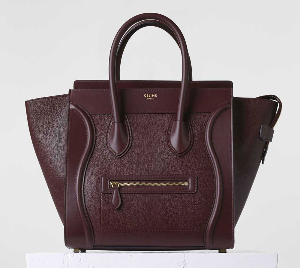 Celine-Mini-Luggage-Tote-Burgundy