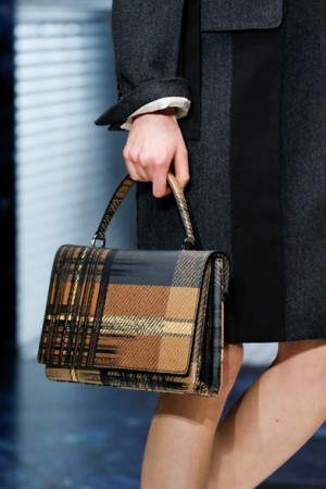 Prada-BlackBrown-Checkered-Flap-Bag