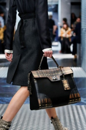 Prada-BlackBrown-Checkered-NylonLeather-Tote-Bag