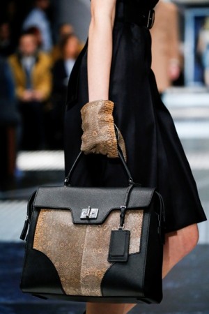 Prada-BlackBrown-LizardLeather-Tote-Bag