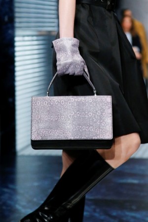 Prada-BlackGrey-LizardLeather-Flap-Bag