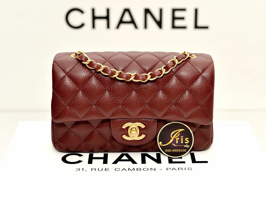 กระเป๋า Chanel Mini 8″ Burgundy Caviar GHW 15B ของใหม่พร้อมส่ง‼️ – Iris Shop