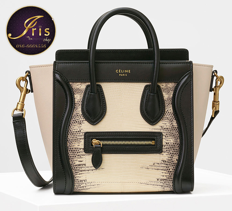Celine Nano Luggage Bag in Lizard Style code: 168244AIU.23BA Size: 8’ x 8’ x 4’ (H x W x D) inches Price: $5900 USD, €4200 euro