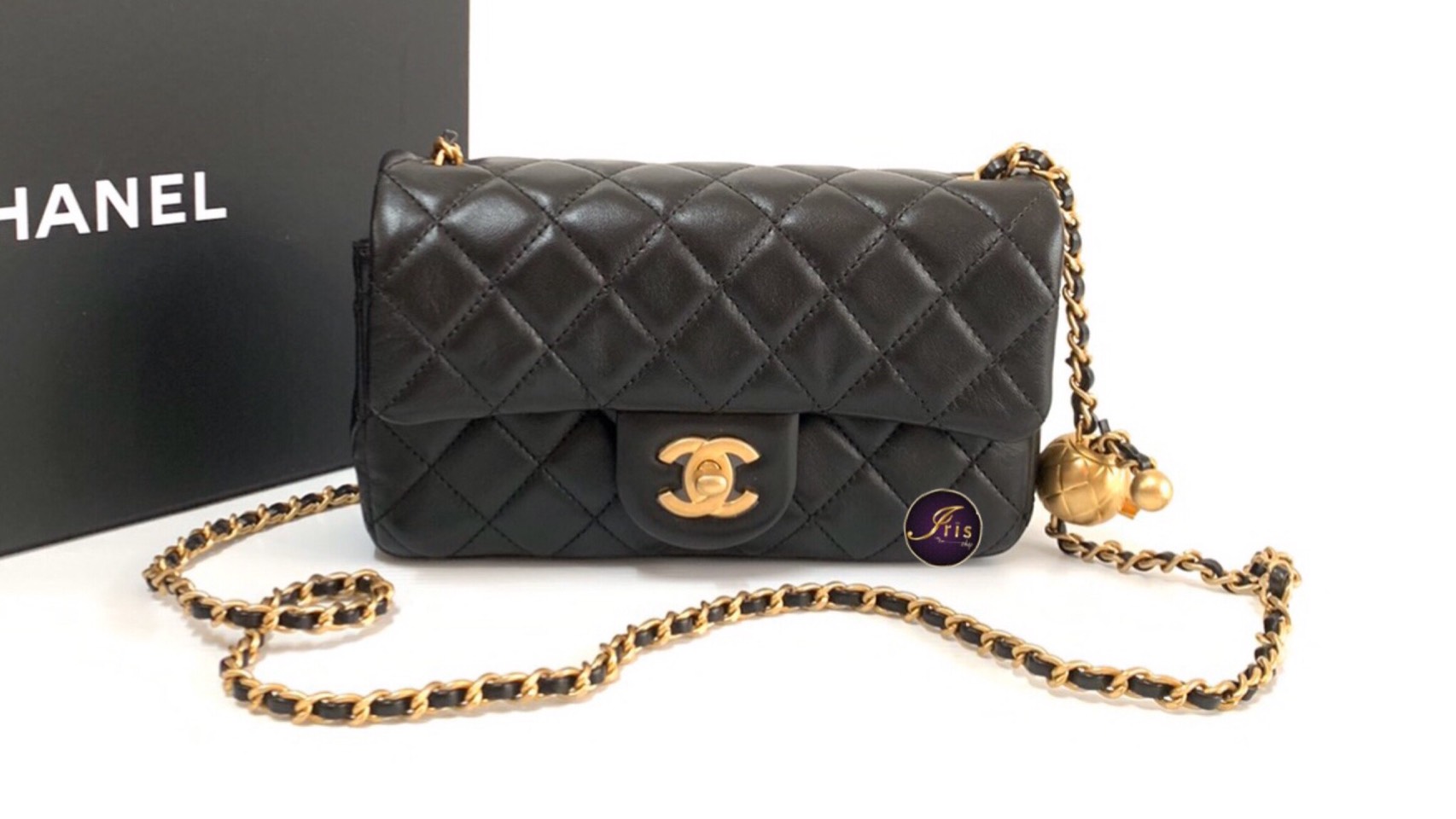 กระเป๋า Chanel Classic Mini 8″ in Black Lamb with adjustable chain GHW  ของใหม่ พร้อมส่ง‼️ – Iris Shop