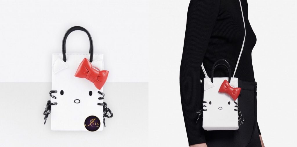 Hello kitty x Balenciaga white phone holder bag