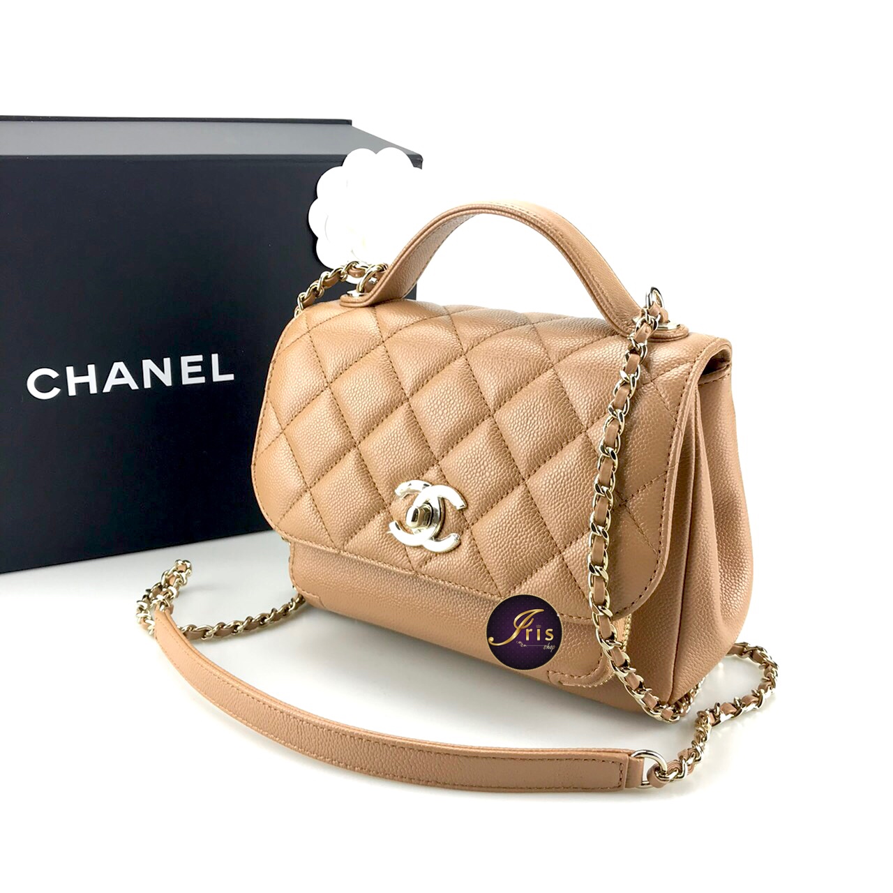 Chanel small business affinity 7.5” brown caviar GHW ของใหม่ พร้อม