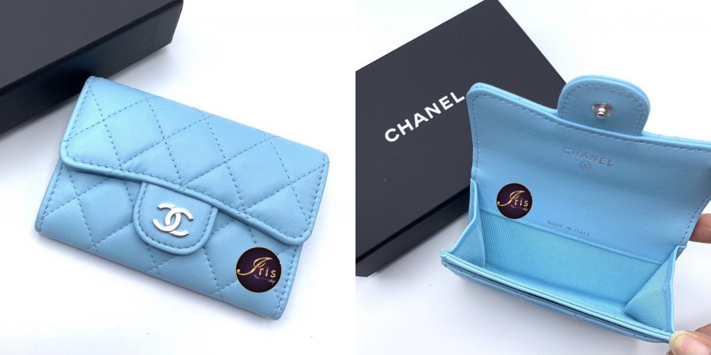 Chanel Card Holder Wallet Lilac Caviar Silver Hardware  Madison Avenue  Couture