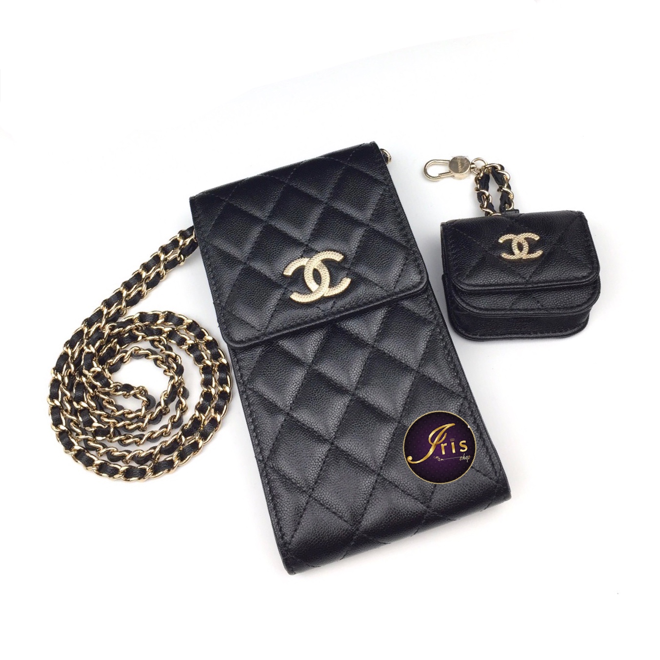 Chanel Black Airpods Pro Case With Chain Sku# 54045 – LUXCELLENT