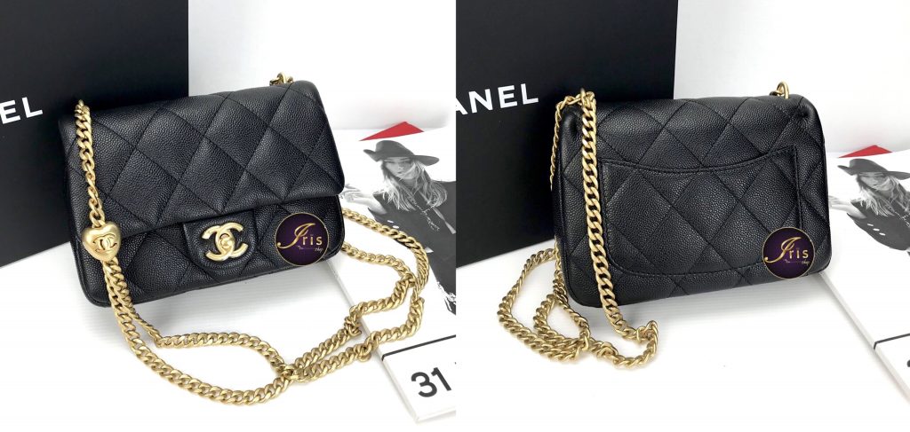 กระเป๋า Chanel mini flap bag with adjustable heart ball black caviar Ghw  ของใหม่ พร้อมส่ง‼️ – Iris Shop
