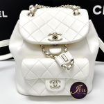 กระเป๋าเป้ Chanel duma backpack white calfskin Ghw…Used พร้อมส่ง‼️