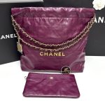 กระเป๋า Chanel 22 handbag small size dark purple calfskin Ghw…Used พร้อมส่ง‼️