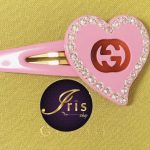 กิ๊บติดผม Gucci hair clip with GG and heart in pink ของใหม่ พร้อมส่ง‼️